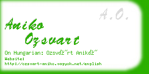 aniko ozsvart business card